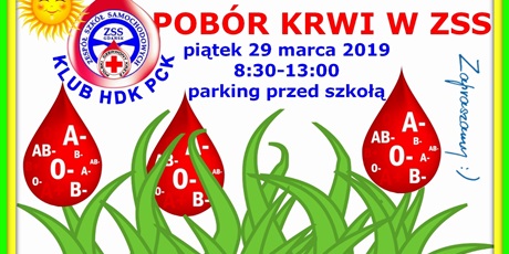 Zaproszenie na 27. mobilny pobór krwi w ZSS
